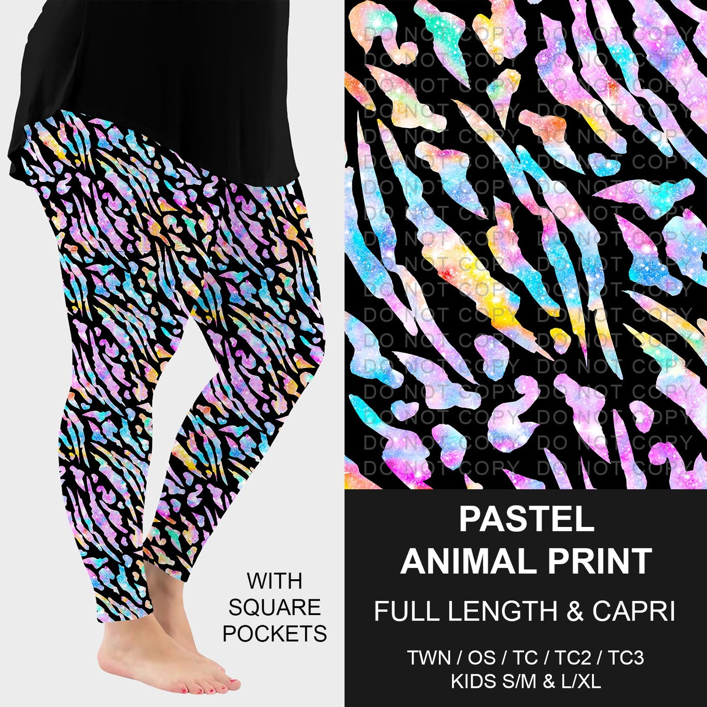 B228 - Preorder Pastel Animal Print Leggings w/ Pockets (Closes 5/11. ETA: late July)