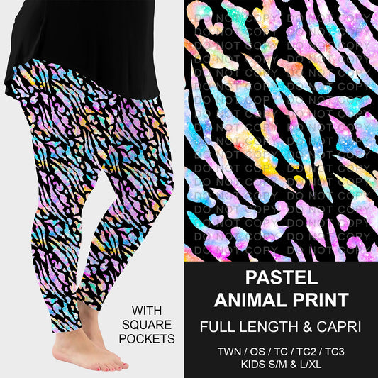 B228 - Preorder Pastel Animal Print Leggings w/ Pockets (Closes 5/11. ETA: late July)