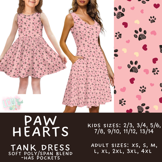 Batch #452 - Mom & Me Love - Closes 11/21 - ETA early Jan - Paw Hearts Women's & Girl's Tank Dress