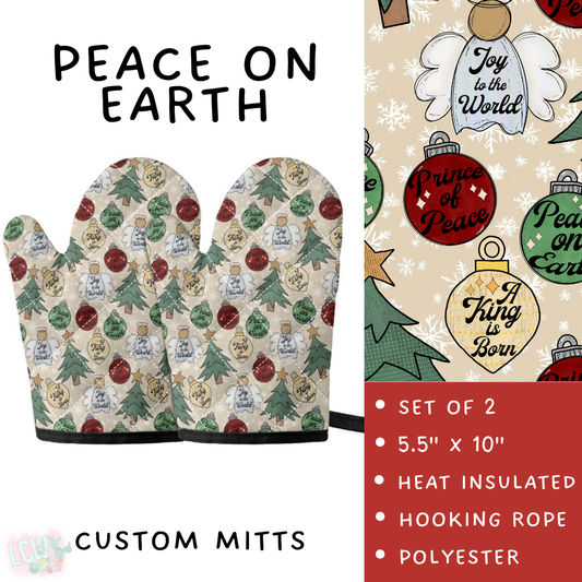 Batch #416 - Baking Spirits Bright 2 - Closes 9/19 - ETA early Nov - Peace on Earth Oven Mitts