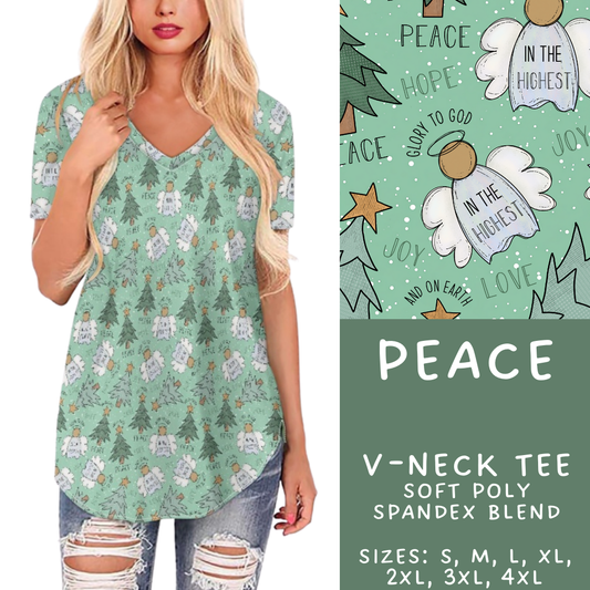 Batch #428 - Christmas Spirit - Closes 10/10 - ETA late Nov - Peace V-Neck Tee