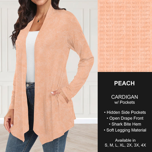 B280 - Preorder Peach Cardigan w/ Pockets (Closes 3/22. ETA: late May)