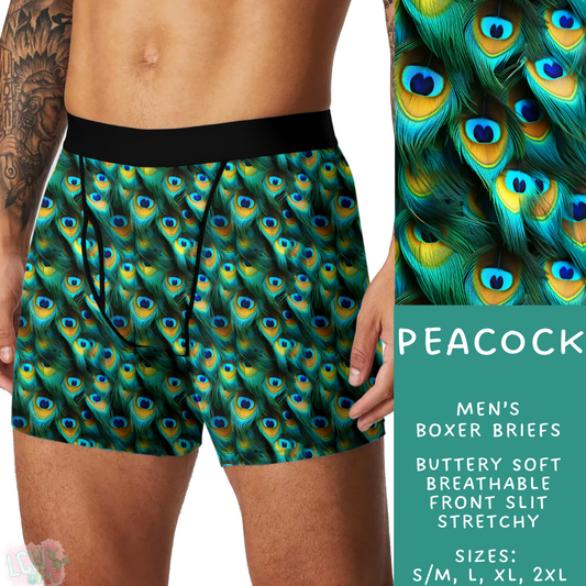 Ready To Ship - Peacock Men's Boxer Briefs - L
