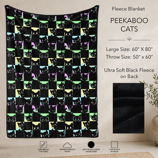 B304 - Pre-Order Peekaboo Cats Fleece Blanket (Closes 7/31. ETA: early Oct)