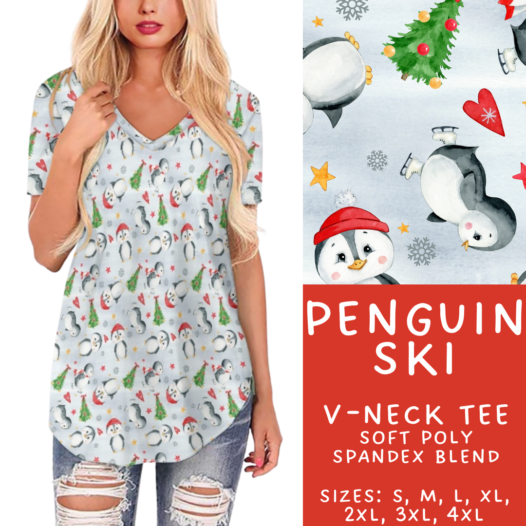 Batch #428 - Christmas Spirit - Closes 10/10 - ETA late Nov - Penguin Ski V-Neck Tee