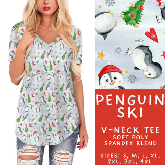 Batch #428 - Christmas Spirit - Closes 10/10 - ETA late Nov - Penguin Ski V-Neck Tee