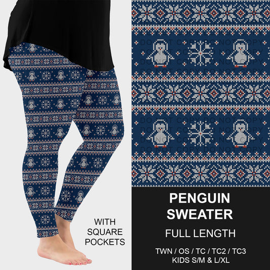B255 - Preorder Penguin Sweater Leggings w/ Pockets (Closes 10/12. ETA early Dec.)