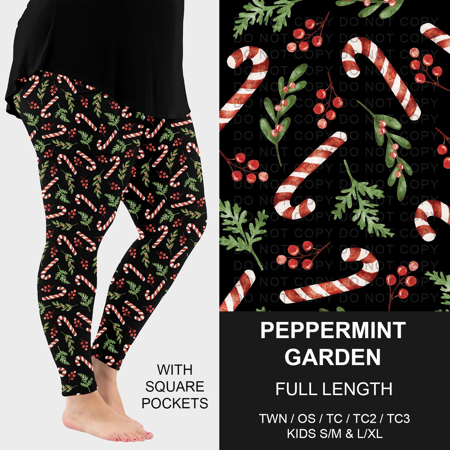 B253 - Preorder Peppermint Garden Leggings w/ Pockets (Closes 9/28. ETA late Nov.)