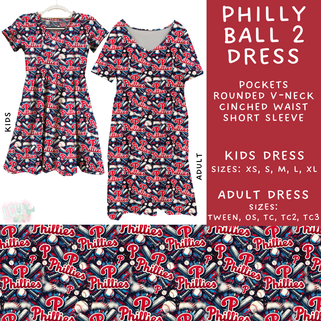 Batch #498 - Strike Out 3 - Closes 3/2 - ETA early May - Philly Ball 2 Adult & Kids Dresses - Alonna's Legging Land