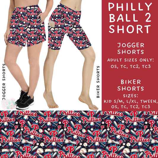 Batch #498 - Strike Out 3 - Closes 3/2 - ETA early May - Philly Ball 2 Biker & Jogger Shorts - Alonna's Legging Land