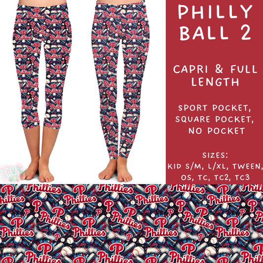Batch #498 - Strike Out 3 - Closes 3/2 - ETA early May - Philly Ball 2 Full and Capri Length Leggings