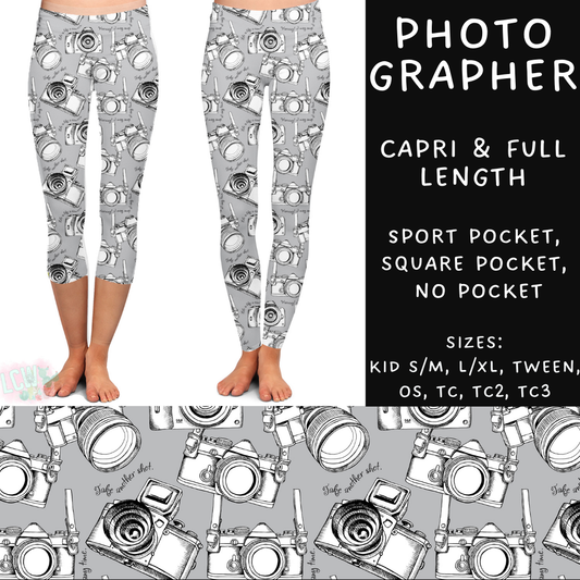 Ready To Ship - Photographer Full and Capri Length Leggings