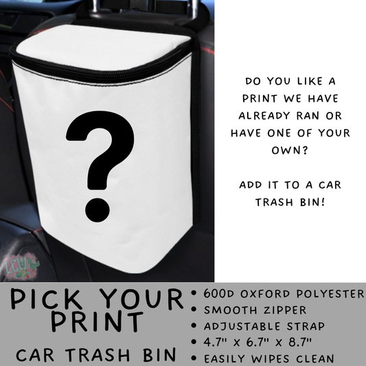 Batch #554 - Car Accessories 3 - Closes 7/10 - ETA early/mid Sept - Pick Your Print Car Trash Bin