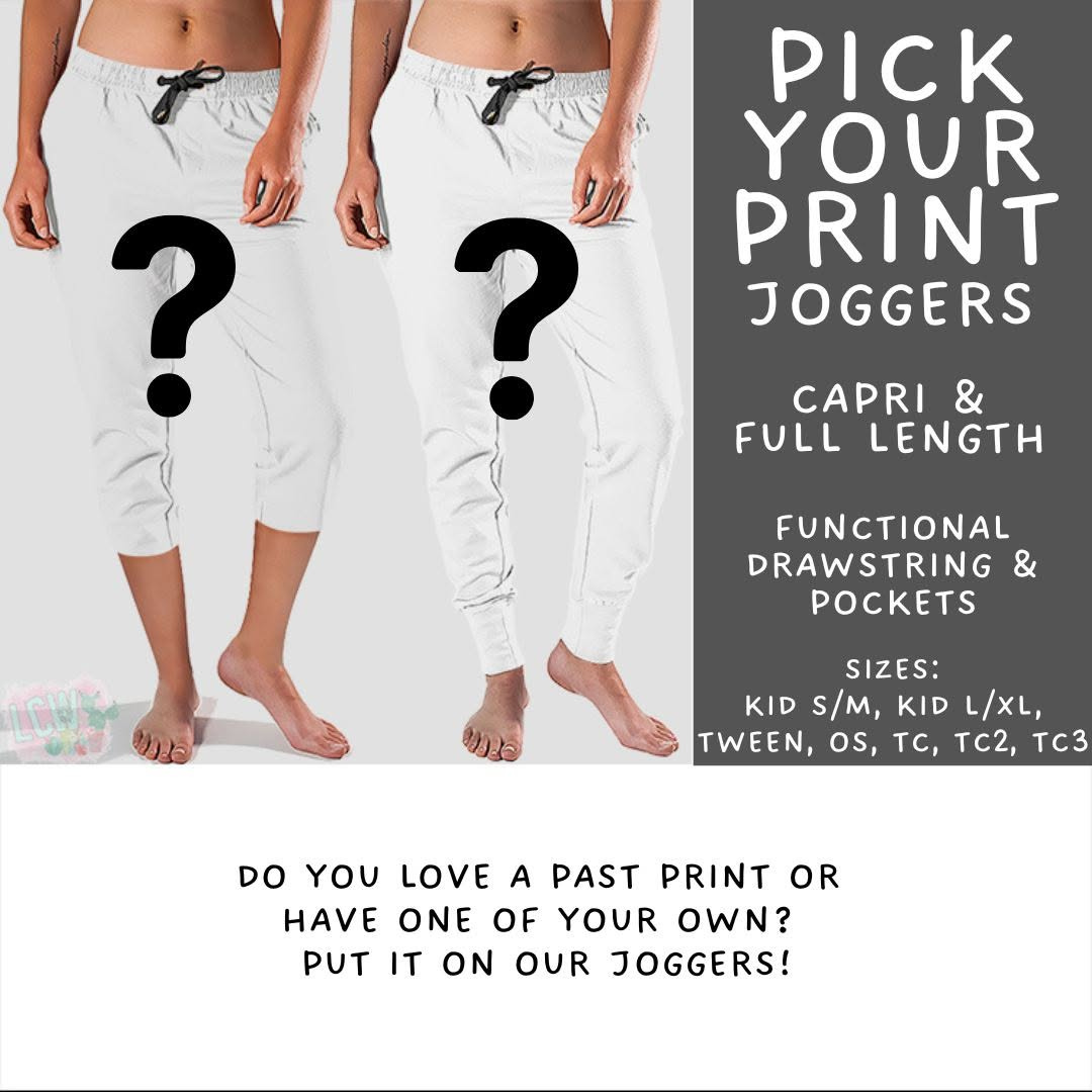 Batch #562 - Fun Run 25 - Closes 7/29 - ETA late Sept - Pick Your Print Full and Capri Length Joggers