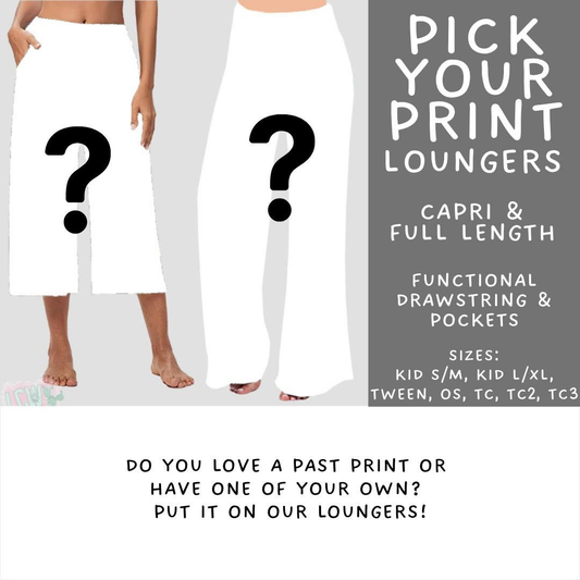 Batch #562 - Fun Run 25 - Closes 7/29 - ETA late Sept - Pick Your Print Capri and Full Length Loungers