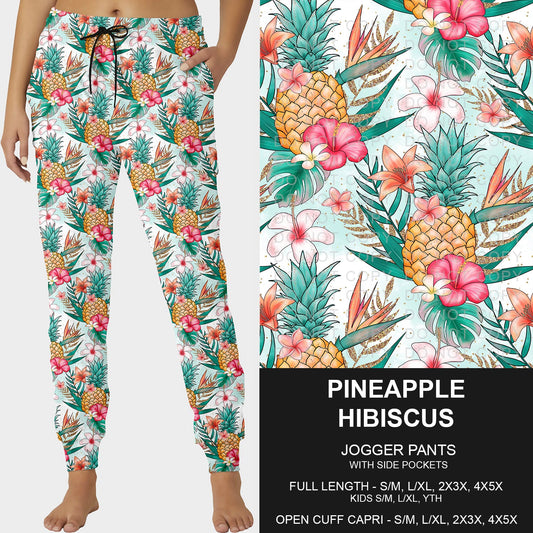 B228- Preorder Pineapple Hibiscus Joggers (Closes 5/11. ETA: late July)