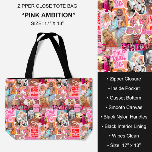 B146 - Preorder Pink Ambition Tote Bag (Closes 4/25. ETA: late June)