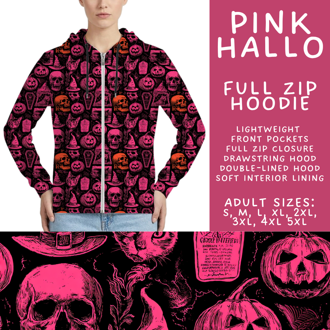 Batch #560 - Halloween 4 - Closes 7/26 - ETA late Sept - Pink Hallo Full Zip Hoodie