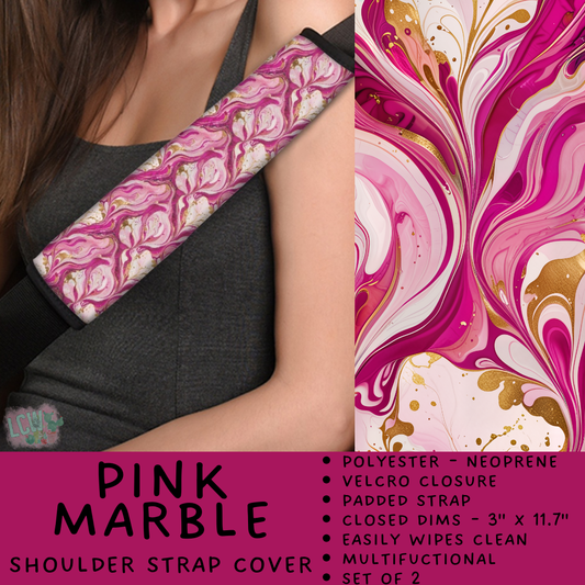 Batch #423 - Car Accessories - Closes 10/2 - ETA mid/late Nov - Pink Marble Shoulder Strap Pads