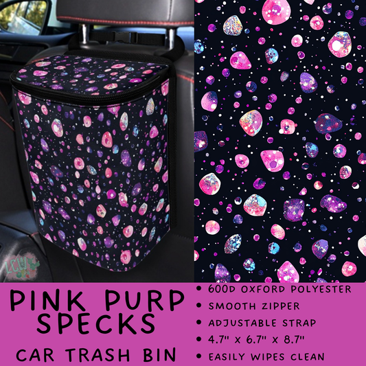 Batch #423 - Car Accessories - Closes 10/2 - ETA mid/late Nov - Pink Purp Specks Car Trash Bin