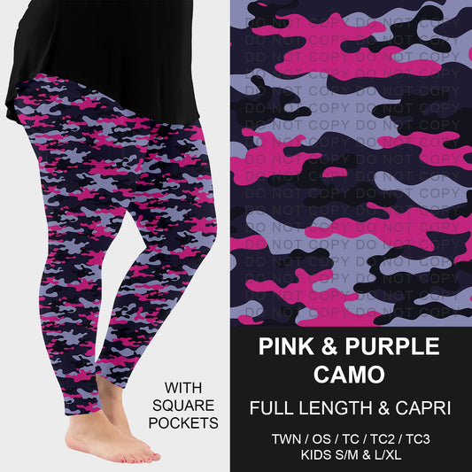 B251 - Preorder Pink and Purple Camo Leggings w/ Pockets (Closes 9/14. ETA: mid Nov.)