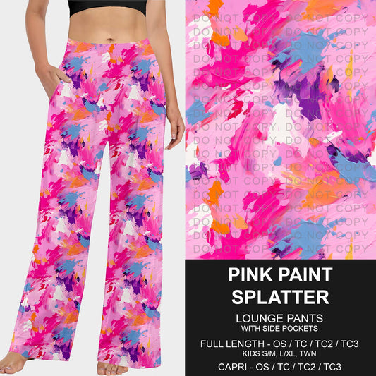 B228 - Preorder Pink Paint Splatter Lounge Pants (Closes 5/11. ETA: late July)