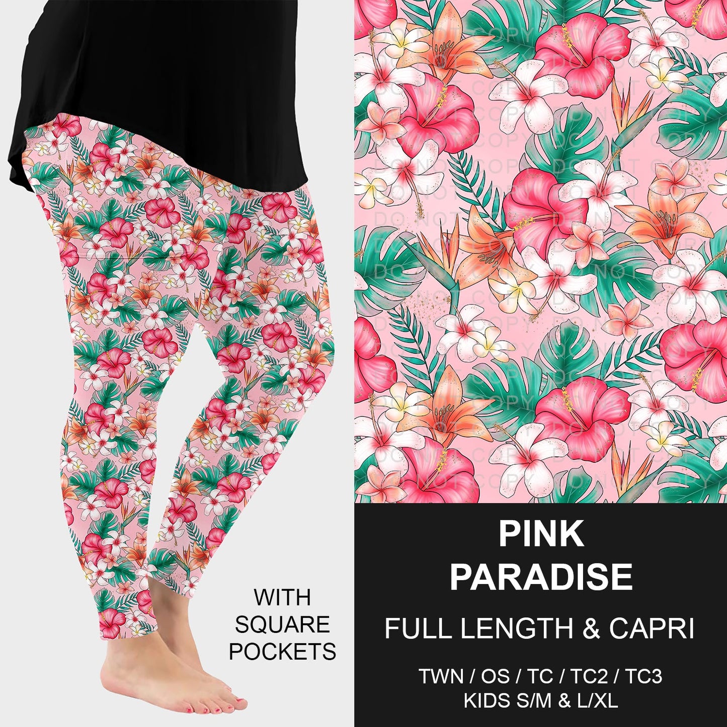 B228 - Preorder Pink Paradise Leggings w/ Pockets (Closes 5/11. ETA: late July)