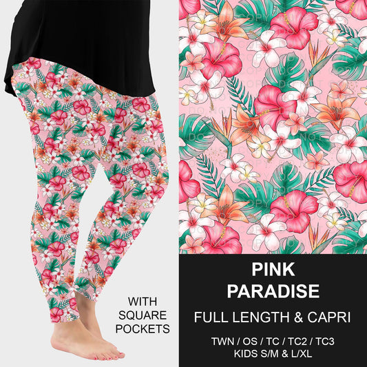 B228 - Preorder Pink Paradise Leggings w/ Pockets (Closes 5/11. ETA: late July)