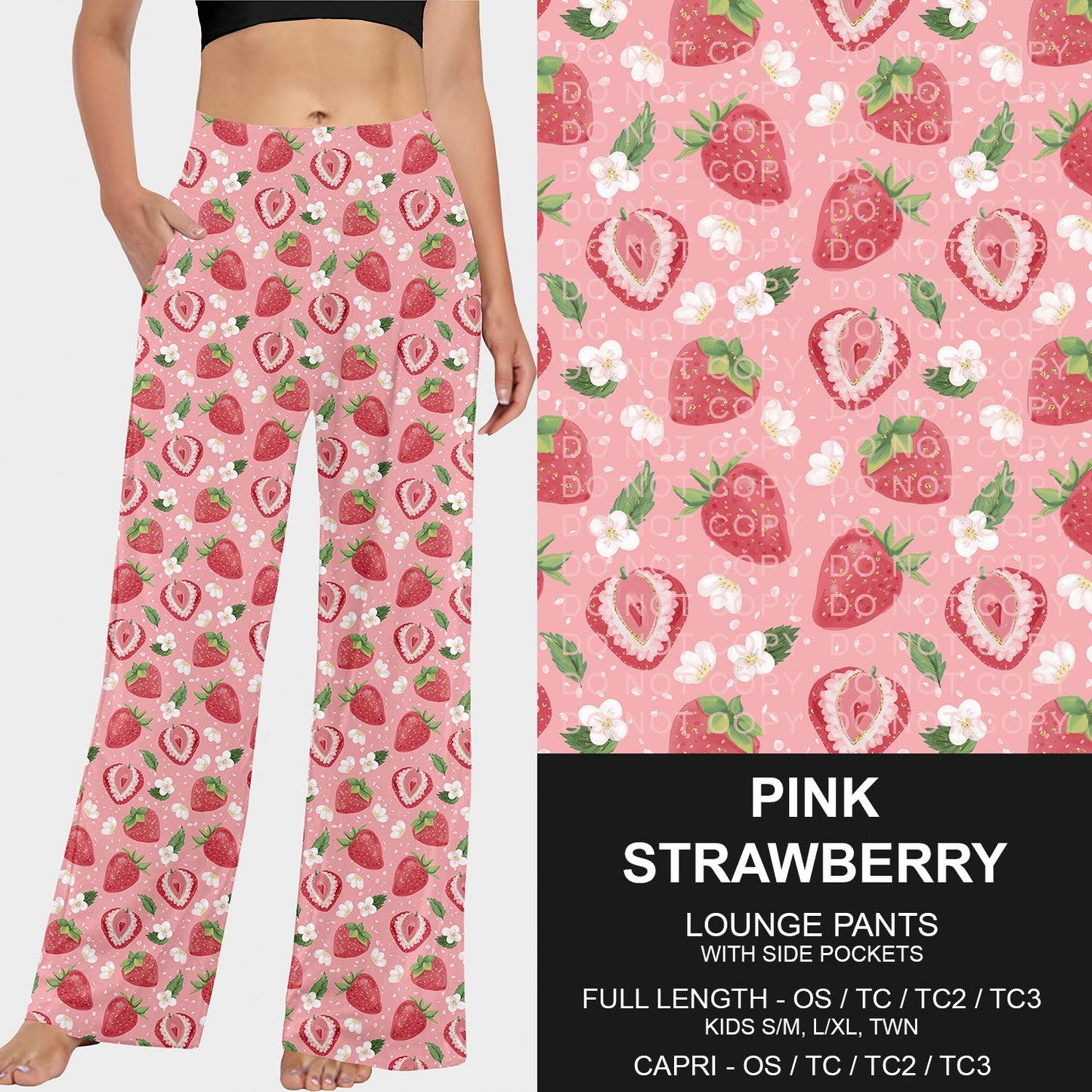 B229 - Preorder Pink Strawberry Lounge Pants (Closes 5/18. ETA: late July)