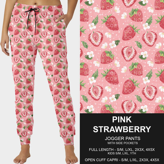 B229- Preorder Pink Strawberry Joggers (Closes 5/18. ETA: late July)