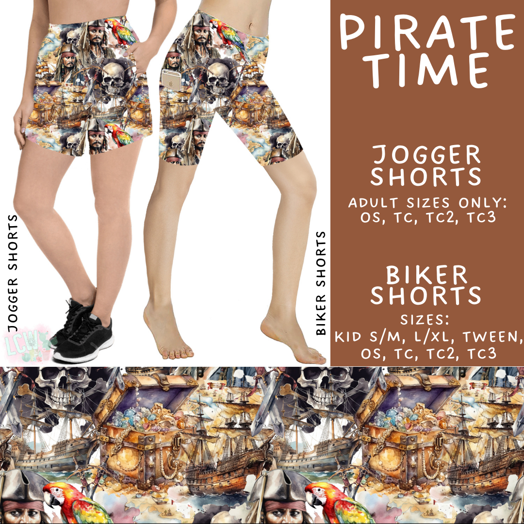 Batch #502 - Show Time - Closes 3/11 - ETA mid May - Pirate Time Biker & Jogger Shorts