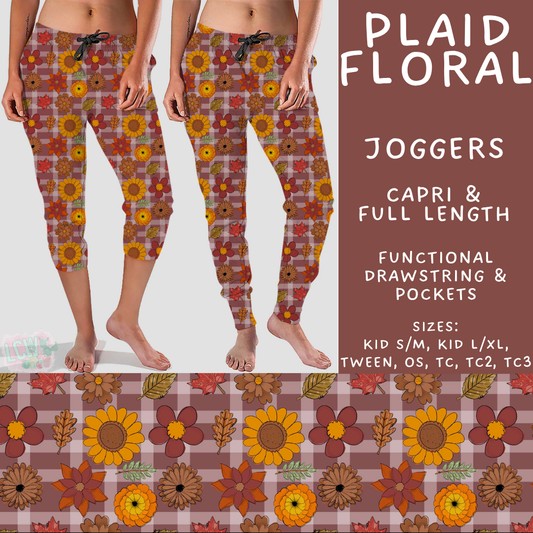 Batch #575 - Fun Run 26 - Closes 8/26 - ETA late October - Plaid Floral Full and Capri Length Joggers
