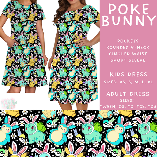Batch #477 - Magical Character Easter - Closes 1/12 ETA - Early March - Poke Bunny Adult & Kids Dresses