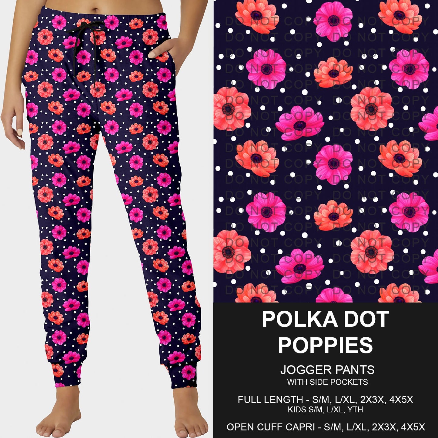 B229- Preorder Polka Dot Poppies Joggers (Closes 5/18. ETA: late July)