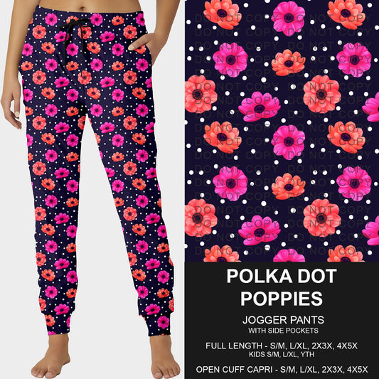 B229- Preorder Polka Dot Poppies Joggers (Closes 5/18. ETA: late July)