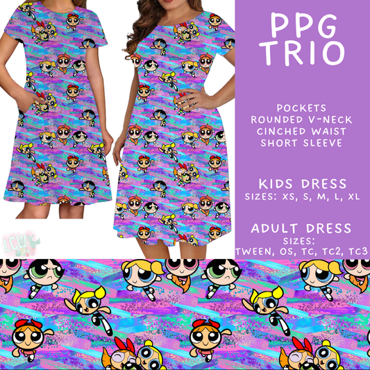 Batch #544 - Cool Characters 16 - Closes 6/17 - ETA mid August - PPG Trio Adult & Kids Dresses