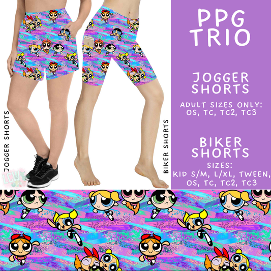 Batch #544 - Cool Characters 16 - Closes 6/17 - ETA mid August - PPG Trio Biker & Jogger Shorts