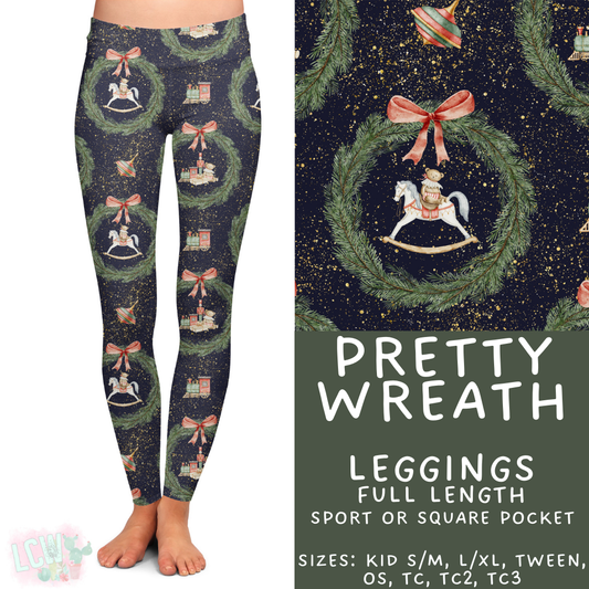Batch #424 - Jingle All The Way - Closes 10/3 - ETA mid/late Nov - Pretty Wreath Full Length Leggings