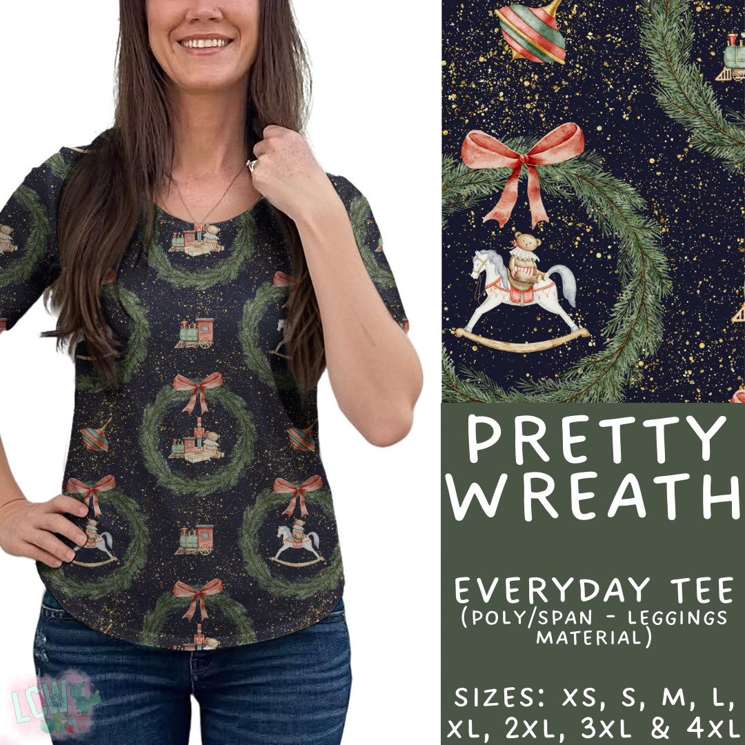 Batch #424 - Jingle All The Way - Closes 10/3 - ETA mid/late Nov - Pretty Wreath Everyday Tee