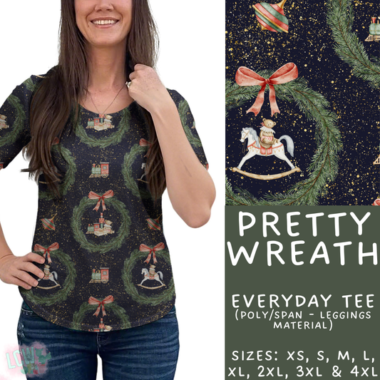 Batch #424 - Jingle All The Way - Closes 10/3 - ETA mid/late Nov - Pretty Wreath Everyday Tee