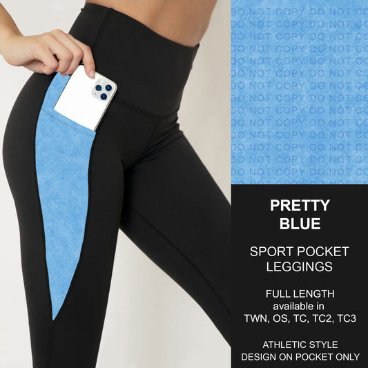 B280 - Preorder Pretty Blue Sport Pocket Leggings (Closes 3/22. ETA: late May)