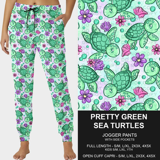 B228- Preorder Pretty Green Sea Turtles Joggers (Closes 5/11. ETA: late July)