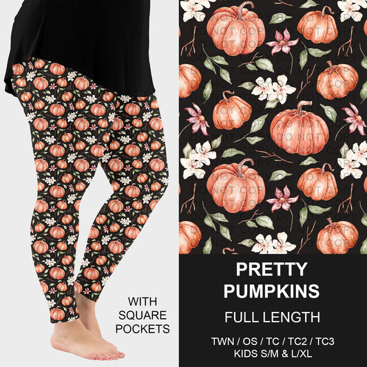 B250 - Preorder Pretty Pumpkins Leggings w/ Pockets (Closes 9/07. ETA early Nov.)