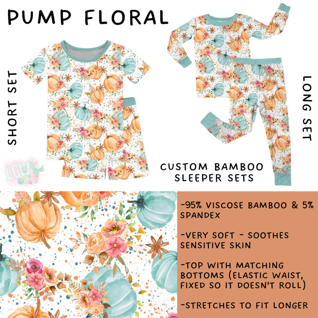 In Production - Batch #402 - Pump Floral Bamboo Long Sleeper Set - 2T, 3T & 4T