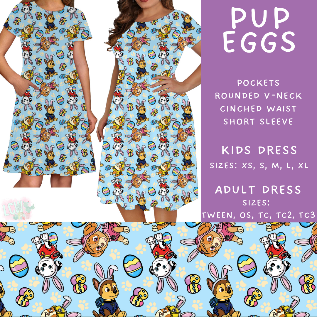 Batch #477 - Magical Character Easter - Closes 1/12 ETA - Early March - Pup Eggs Adult & Kids Dresses