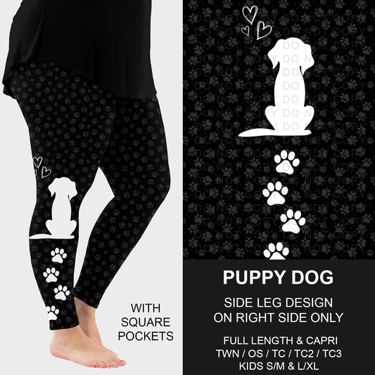 B249 - Preorder Puppy Dog Side Design Leggings w/ Pockets (Closes 8/31. ETA: late Oct.)