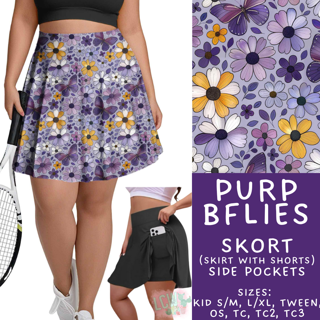 Batch #550 - Fun Run 24 - Closes 7/1 - ETA early Sept - Purp BFlies Skort