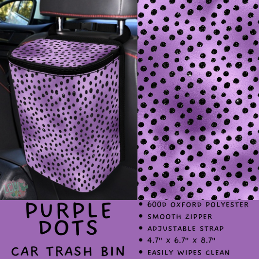 Batch #423 - Car Accessories - Closes 10/2 - ETA mid/late Nov - Purple Dots Car Trash Bin