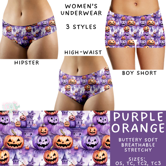 In Production - Batch #377 - Purple Orange Women's Underwear - Boy Short TC - Hipster OS