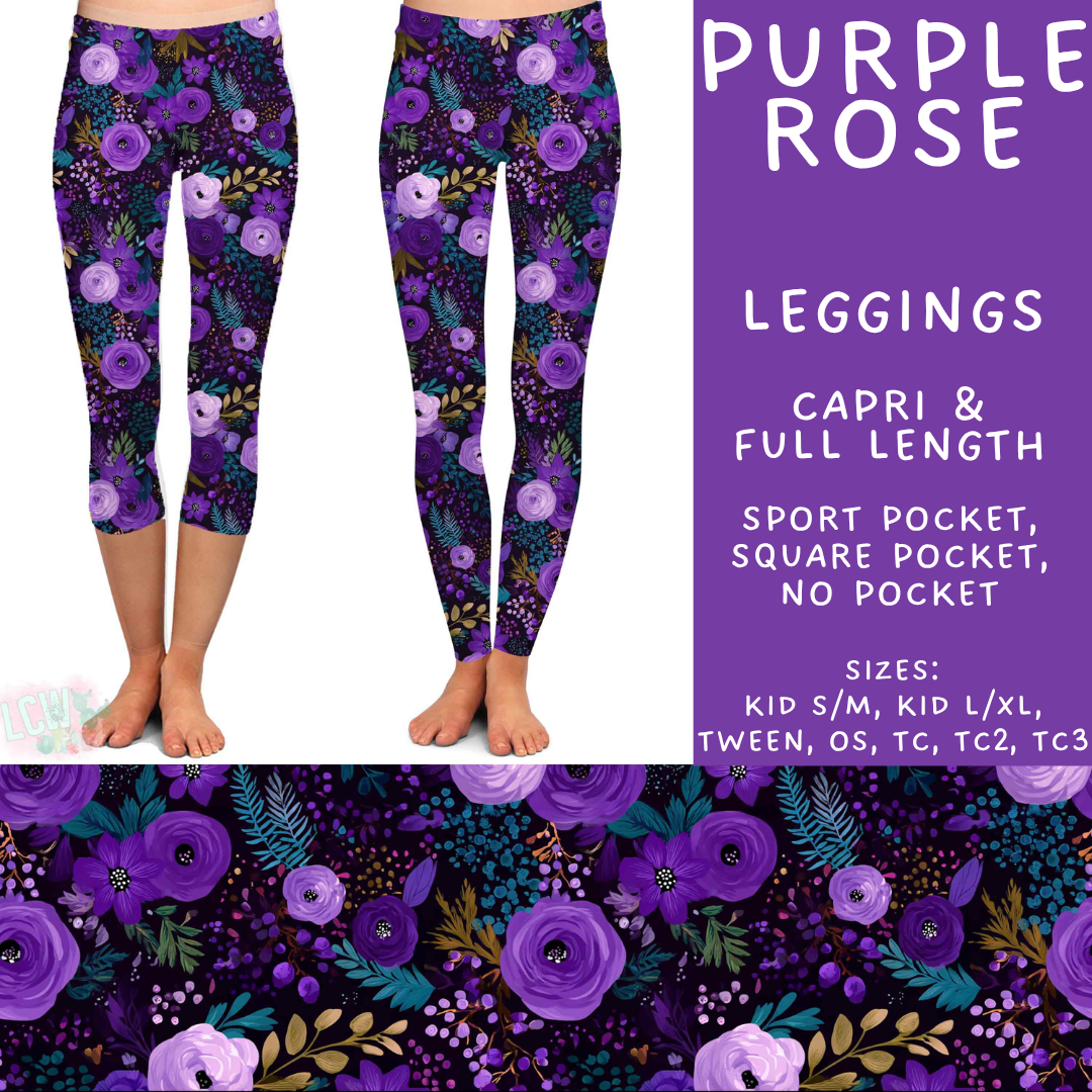 Batch #538 - Fun Run 23 - Closes 6/3 - ETA early August - Purple Rose Full and Capri Length Leggings